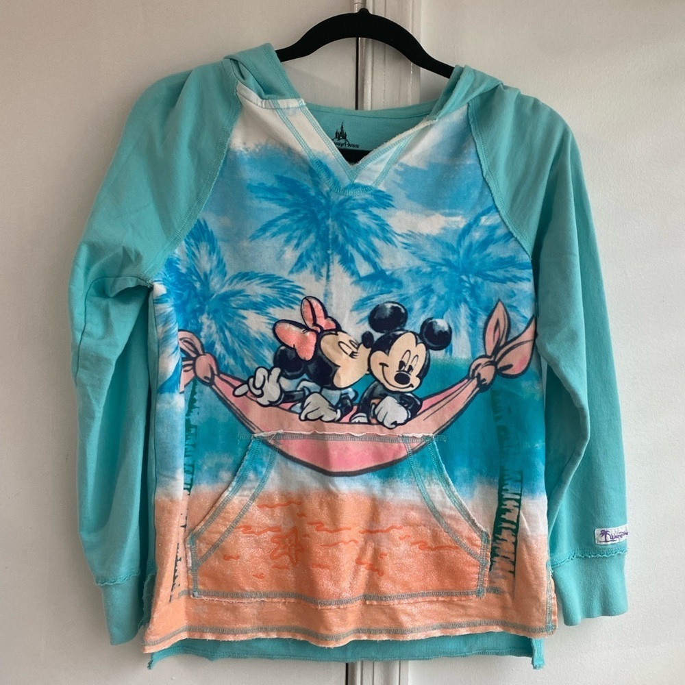 Disney Parks Minnie Mouse Mickey Mouse Palm Tree Hoodie Size L